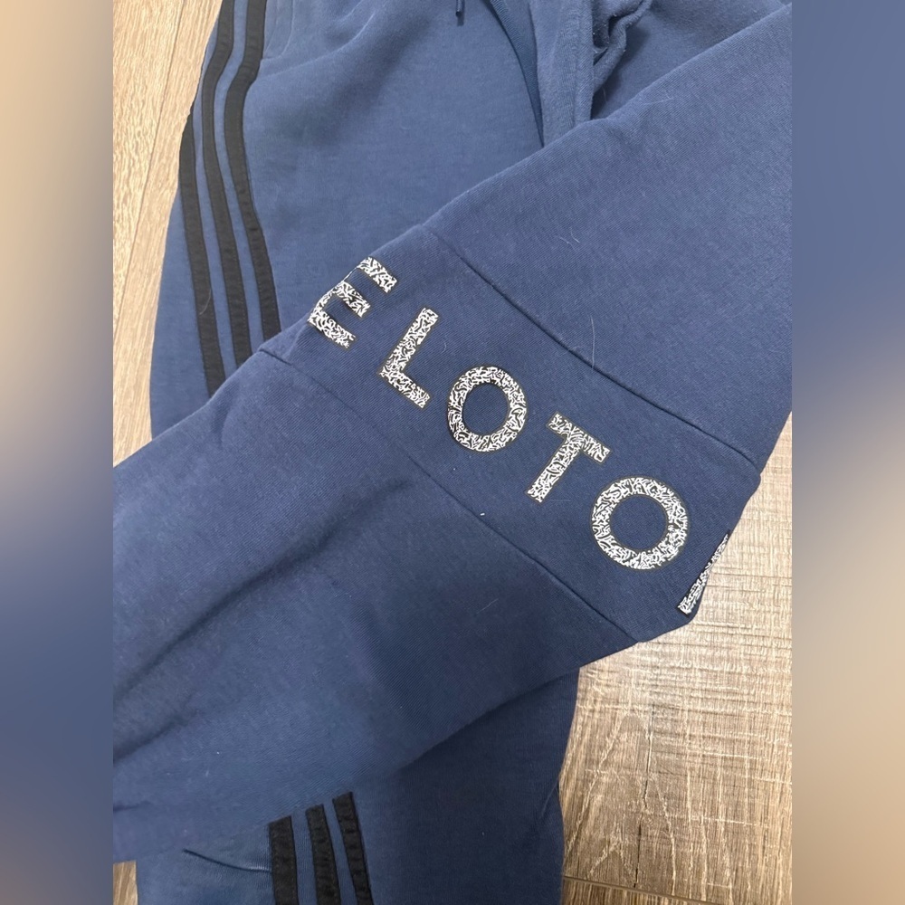 Adidas Joggers Men X Small Blue Peloton Drawstring Pocket Go Retro Sweatpants - Picture 6 of 6